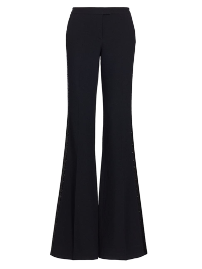 Shop Michael Kors Women's Haylee Flared Tuxedo Pants In Black