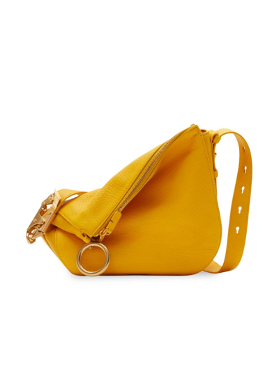Shop Burberry Women's Knight Small Leather Shoulder Bag In Mimosa