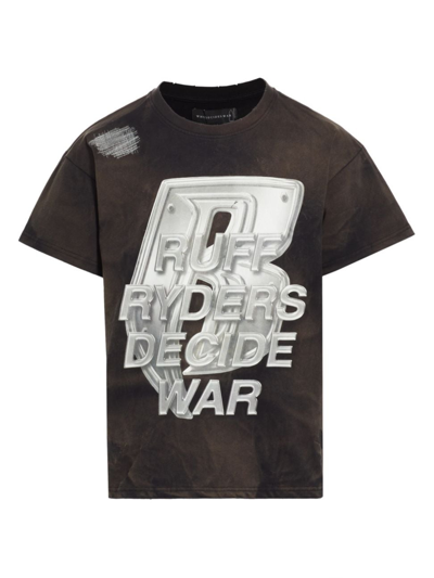 Shop Who Decides War Men's Ruff Ryders Logo T-shirt In Rust