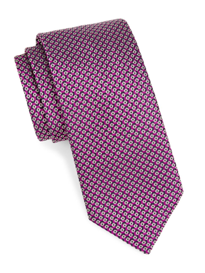 Shop Canali Men's Geometric Silk Tie In Pink