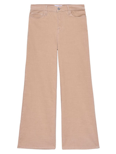 Shop Frame Women's Le Slim Palazzo High-rise Stretch Cropped Wide-leg Jeans In Blush