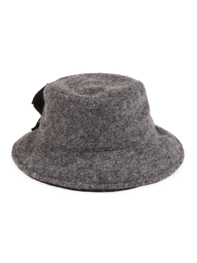Shop Surell Women's Wool-blend Split-brim Floppy Hat In Black Grey