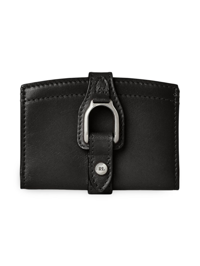 Shop Ralph Lauren Women's Welington Leather Card Case In Black