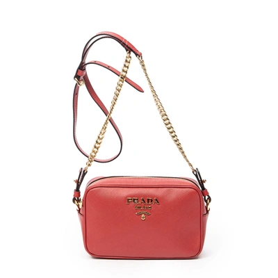 Shop Prada Chain Camera Case In Pink