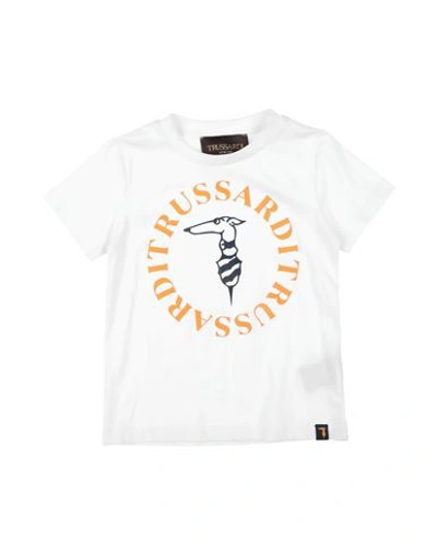 Shop Trussardi Junior Toddler Boy T-shirt White Size 6 Cotton