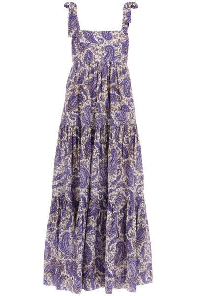 Shop Zimmermann Devi Tie Floral Maxi Dress In White,purple