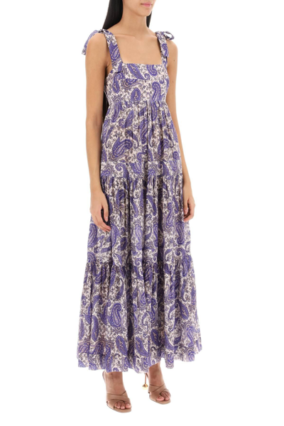 Shop Zimmermann Devi Tie Floral Maxi Dress In White,purple