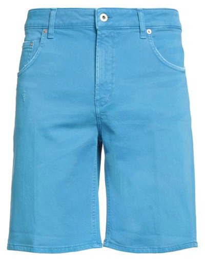 Shop Dondup Man Shorts & Bermuda Shorts Azure Size 31 Cotton, Elastane In Blue