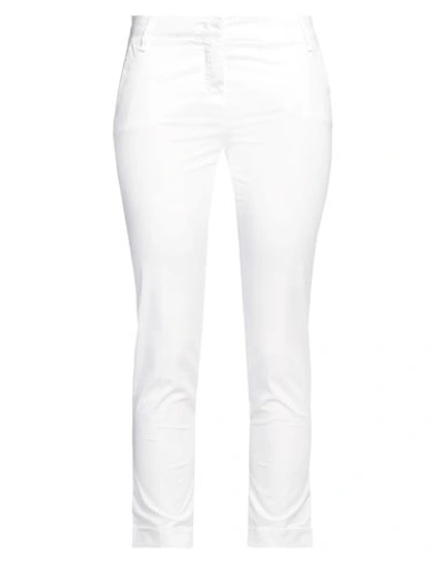 Shop Manila Grace Woman Pants White Size 4 Cotton, Elastane