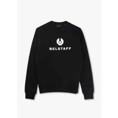 Shop Belstaff Mens Signature Crewneck Sweatshirt In Black Off White