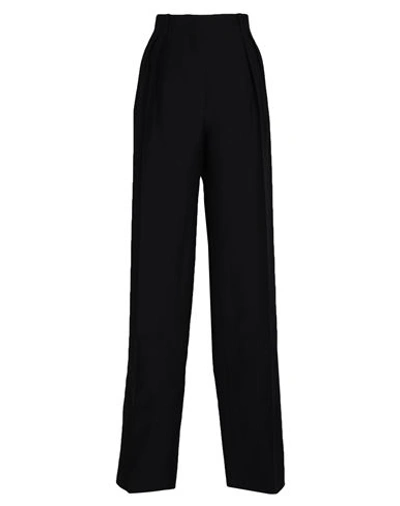 Valentino Garavani Pink Pp Collection Woman Pants Black Size 8 Virgin Wool, Silk In Black