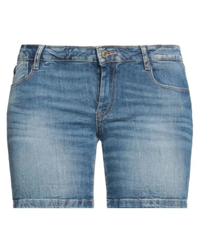 Shop Le Temps Des Cerises Woman Denim Shorts Blue Size 27 Cotton, Elastane