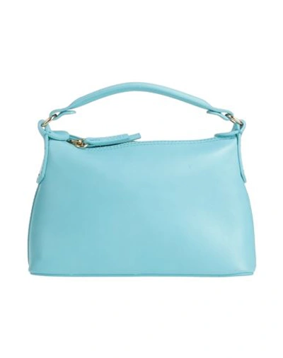 Shop Liu •jo Woman Handbag Sky Blue Size - Soft Leather