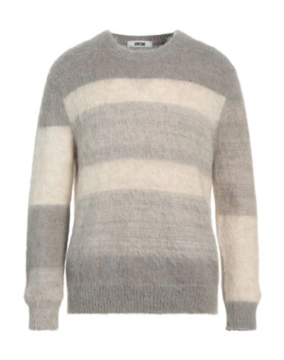 Shop Mauro Grifoni Grifoni Man Sweater Grey Size 40 Polyamide, Alpaca Wool, Mohair Wool