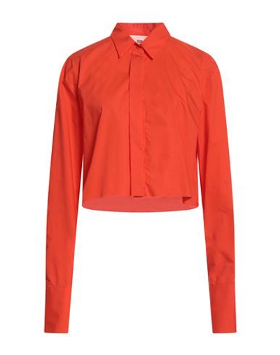 Shop Solotre Woman Shirt Orange Size 8 Cotton