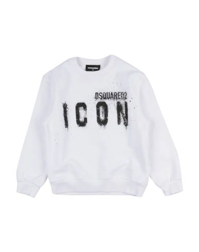 Dsquared2 Toddler Boy Sweatshirt White Size 6 Cotton, Elastane In White