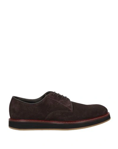Shop Attimonelli's Man Lace-up Shoes Dark Brown Size 8 Soft Leather