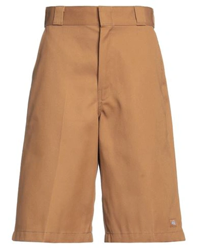 Shop Dickies Man Shorts & Bermuda Shorts Tan Size 34 Polyester, Cotton In Brown