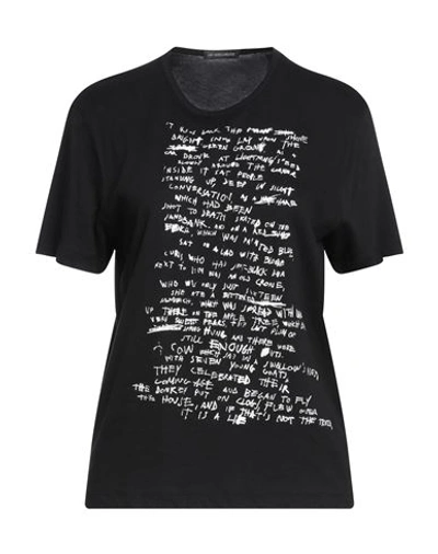 Shop Ann Demeulemeester Woman T-shirt Black Size Xl Cotton