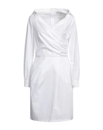 Shop Max Mara Woman Mini Dress White Size 8 Cotton