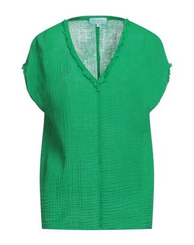 Shop Michael Stars Woman Top Green Size S Cotton