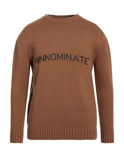 Hinnominate Man Sweater Brown Size M Wool, Acrylic In Brown