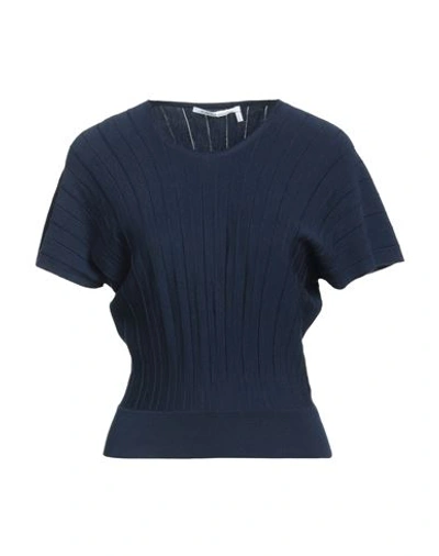 Shop Agnona Woman Sweater Midnight Blue Size L Wool, Silk, Cashmere