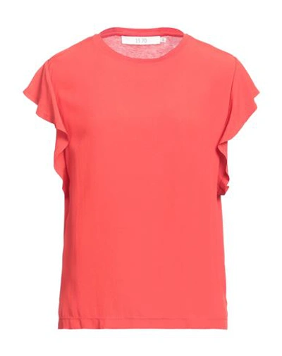 Shop 19.70 Nineteen Seventy Woman T-shirt Red Size Xs Lyocell, Cotton