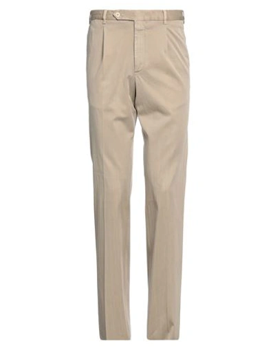 Shop Rotasport Man Pants Khaki Size 30 Cotton, Silk, Elastane In Beige