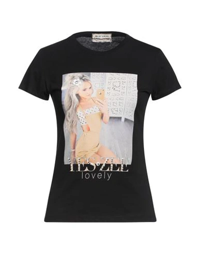 Shop Yes Zee By Essenza Woman T-shirt Black Size Xxl Cotton