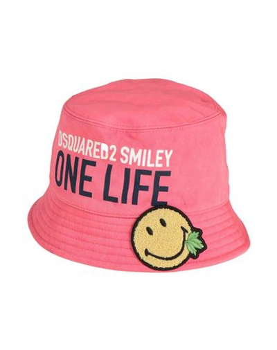 Shop Dsquared2 Man Hat Pink Size L Organic Cotton