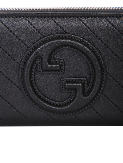 Shop Gucci Blondie Zip-around Wallet In Black