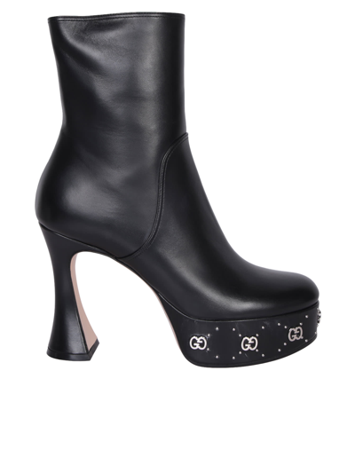 Shop Gucci Platform Boot With Gg Studs In Black
