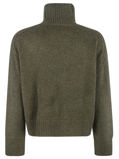 Shop Givenchy Oversized Turtleneck Pullover In Military Green