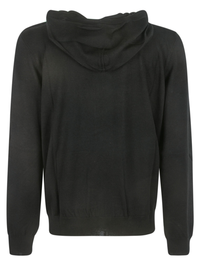 Shop Givenchy Logo Embroidered Zipped Hoodie In Black