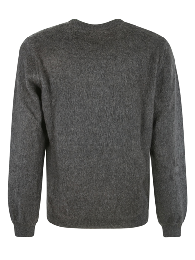 Shop Fendi Macro Ff Sweater In Peltro/flannel