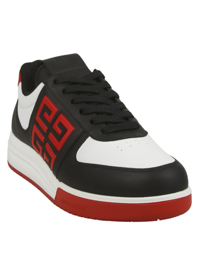 Shop Givenchy G4 Low Sneakers In Black/white/red