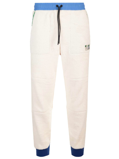Shop Moncler White Fleece Track Pants