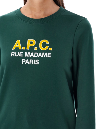 Shop Apc Sweat Madame Vert In Dark Green