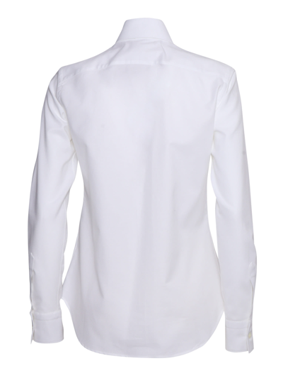 Shop Mazzarelli Natural Stretch Shirt In White