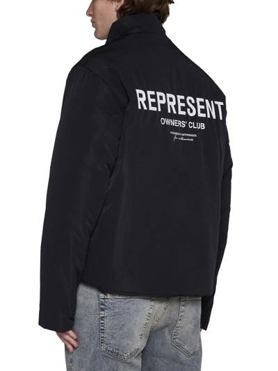 Shop Represent Down Jacket In Black