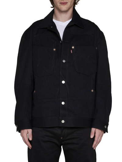 Shop Junya Watanabe Jacket In Black X Black