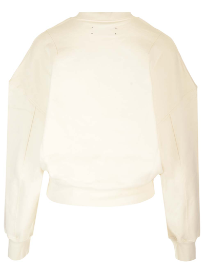Shop Amiri Cropped Sweatshirt In White