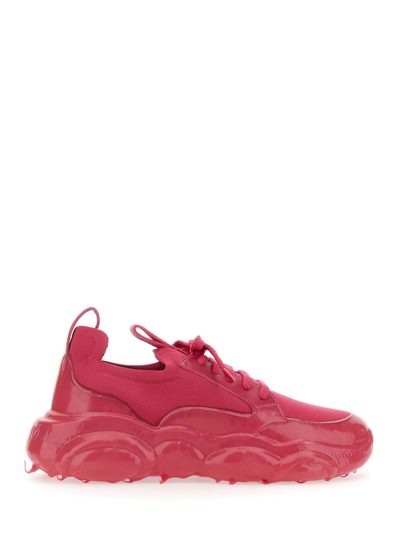 Shop Moschino Sneaker With Logo In Fucsia