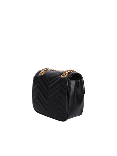 Shop Gucci Gg Marmont Mini Shoulder Bag In Black