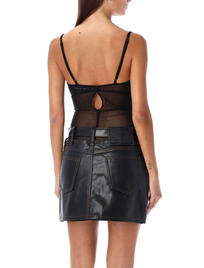 Y/project Sheer Bodysuit With Ruffle And Bow Accents In Animal Print