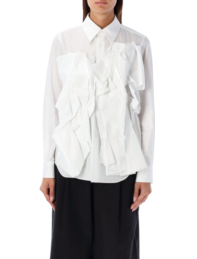 Shop Comme Des Garçons Ruffled Shirt In White