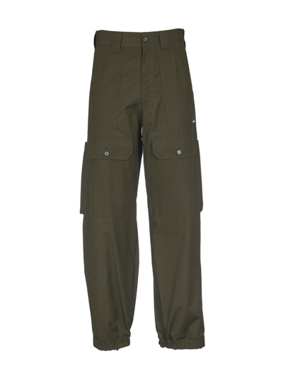 Shop Msgm Multi-pocket Cargo Pants In Olive Green
