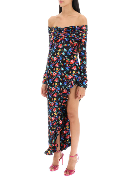 Shop Siedres Linni Floral-velvet Maxi Dress In Multi