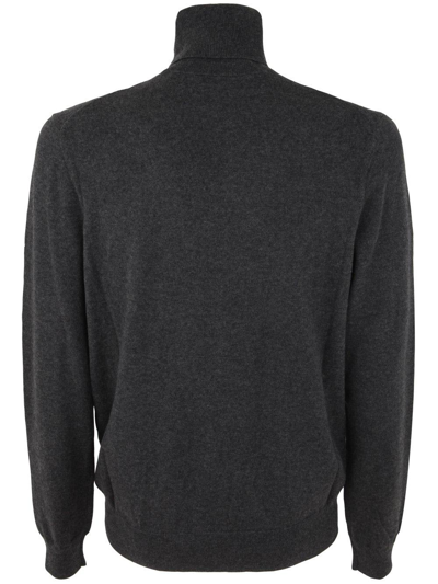 Shop Isabel Marant Logo Intarsia-knitted High-neck Jumper In Anthracite